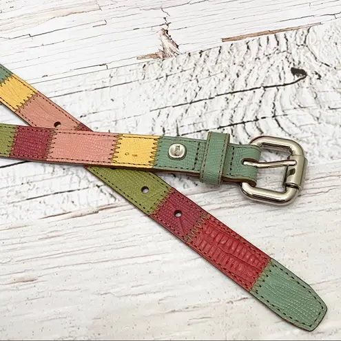 Fossil  Genuine Leather Patchwork Belt L