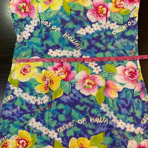 Jams World Vintage Dress Orchids of Hawaii Floral Sleeveless Hawaiian