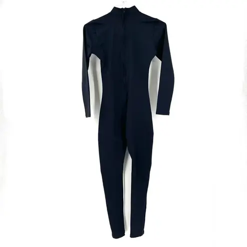 STRIPT Sammi Black Full Length Long Sleeve Back Zip Stretch Bodysuit Jumpsuit Size L