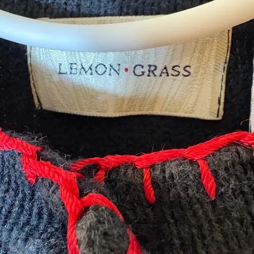 Lemon Grass Sequin Christmas Cardigan Sweater Size PS Black