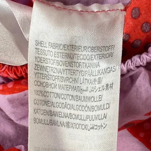 Farm Rio Womens Crop Top Red Starfish Lobster Print Short Puff Sleeve Sz S