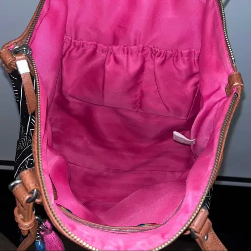 The Sak Pacifica Black White Tribal Mohave Pattern Tote Shoulder Bag