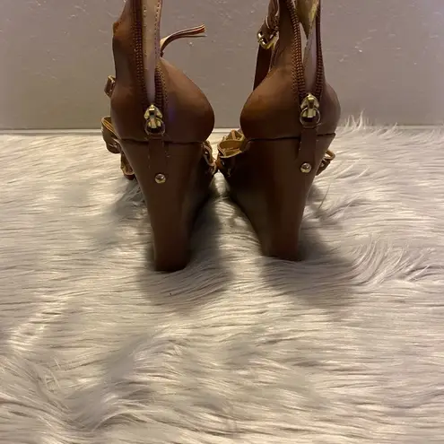 Guess  Brown Gladiator Style Wedges