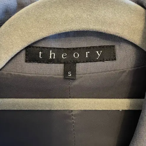 Theory Button Front Collared Jacket Gray Size Small