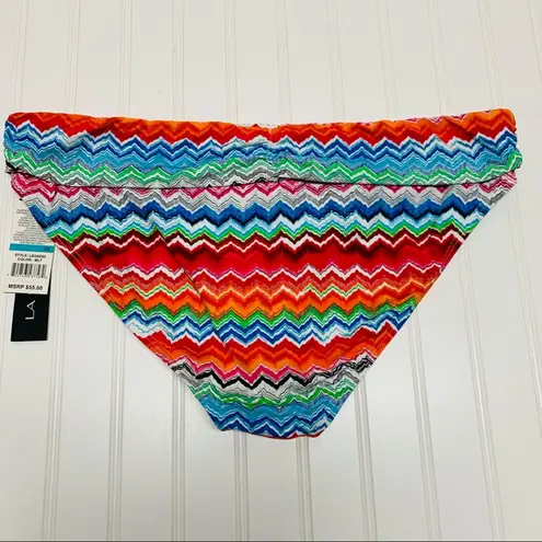 La Blanca NWT Sz 16 Bright Chevron Roll Waist Bikini Bottoms