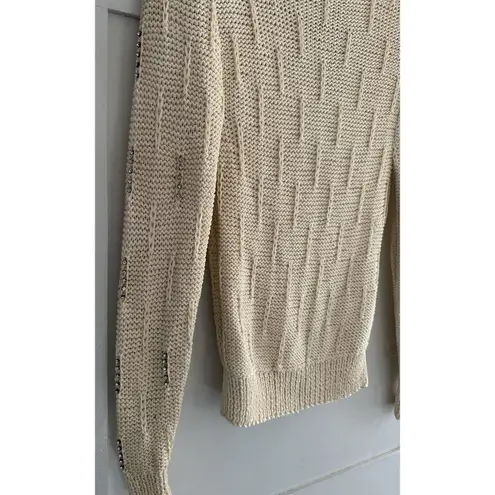 Handmade Vintage Crochet Knit Sweater Cardigan Woman Sz S/XS