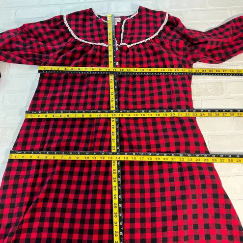 Lanz of Salzburg Nightgown Womens Large Red Buffalo Check Plaid Flannel Long L - Image 2
