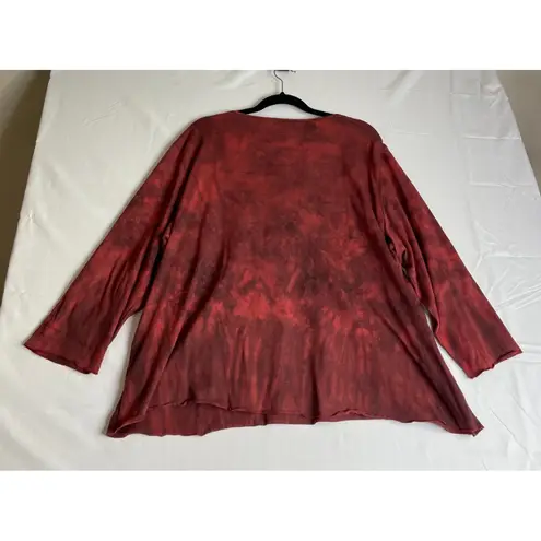 Sunset Cove Womens 2X Tie Dye 3/4 Sleeve Graphic Boho Beach Travel Vacation Size XXL