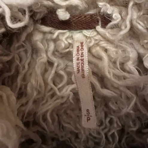 Free People Vintage  Shaggy lined bomber Jacket sz small