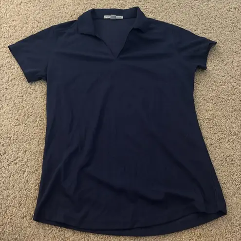 Port Authority Blue Fitted Short Sleeve Polo Blouse