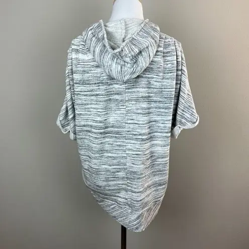 Dolan Left Coast Hoodie Sweatshirt Top M Gray Short Sleeve Dolman Frayed Trim Gray Size M