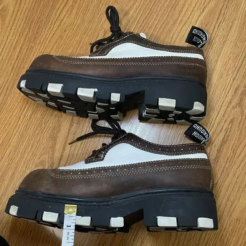 Vintage Y2K London Underground brown oxford wingtip lace up creeper shoes US 7.5