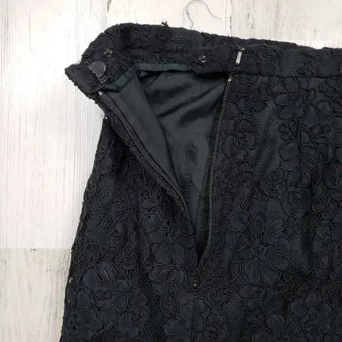 Anne Klein  II Black Knee Length Lace Straight Pencil Skirt Women's Size 6