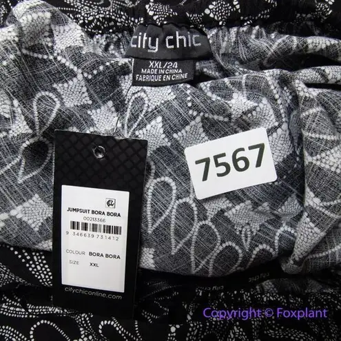 City Chic New! Bora Bora Jumpsuit - black, size 24