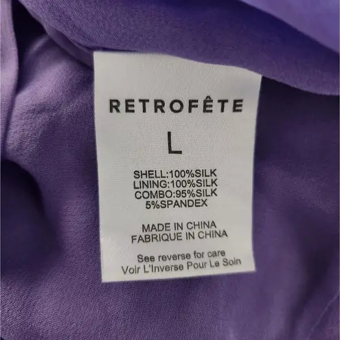 Retrofête Retrofete Larissa Dress in Dusty Lilac Purple Large Silk NWT Corset Semi Sheer