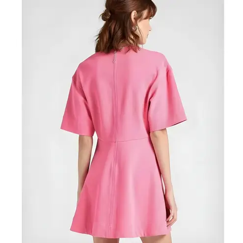 Ganni Stretch Suiting V-Neck Mini Dress, Shocking Pink, FR34/US2