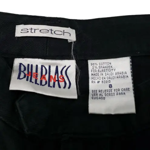 Bill Blass  Jeans Pants Size 8 Stretch Women's Casual Chino Straight Leg Black Faced Fading 