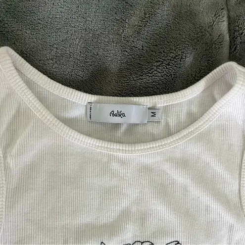 Adika angel/cherub ribbed white tank top size medium