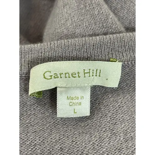 Garnet Hill 100% Cashmere Sweater L Purple Wrap Belted Waist Soft Luxe Knit