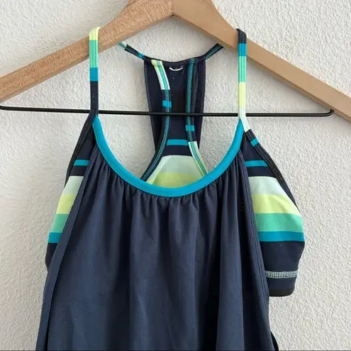 Lululemon  Sports Bra Tank Built-In Striped Navy 4