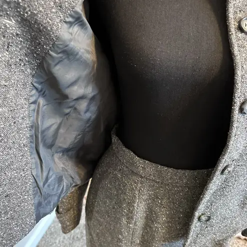 J.Jill grey speckle woolen skirt jacket 2pc suit size 8P vintage Gray