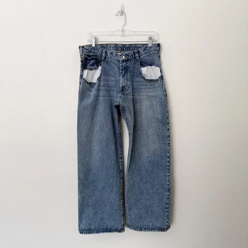 [Maison Martin Margiela] Exposed Contrast Dropped Pocket Straight Leg Jeans 40 Blue Size undefined