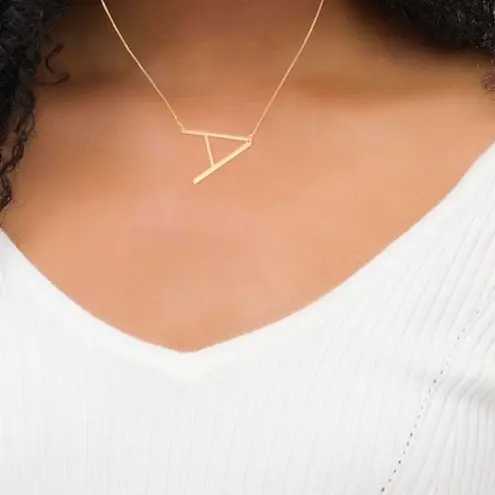 Initial Letter “A” gold minimalist necklace