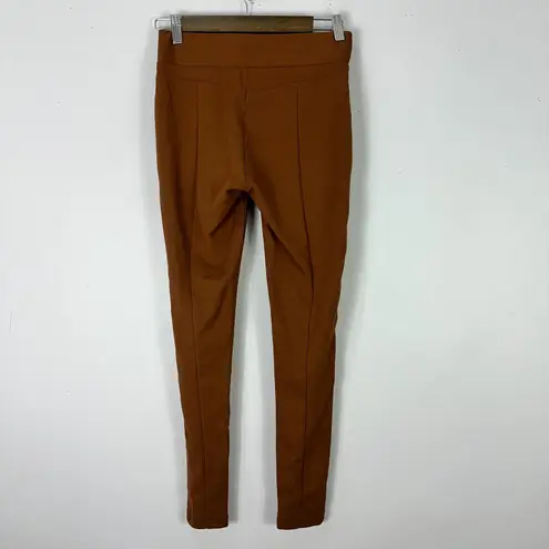 UNTUCKit Luna Leggings XS Brown Faux Suede Stretch Pull On Slim Pants Minimalist