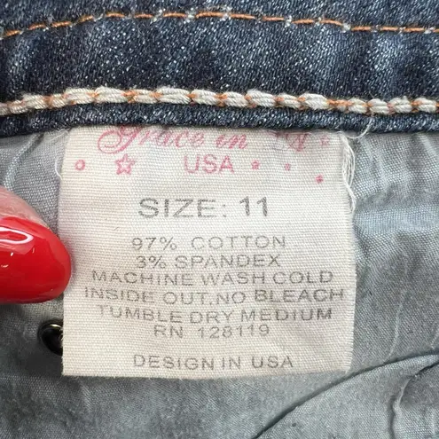 GRACE IN LA Jrs 11 Jeans Low Rise Straight Leg Denim Stretch Grunge Festival