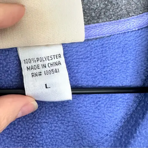 Vintage Top Stitch Morning Sun Blue Fleece 1/4 Zip Birdhouse Grandmacore Sz L Size L