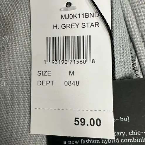 Bobeau Jacquard Zip Up Jacket Grey Star Womens Fleece Lined Hoodie Size M NWT