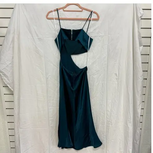 White Fox Boutique White Fox Molly Sleeveless Cutout Side Slit Midi Dress Teal Blue Women's Size XS