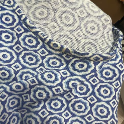 Boden Crew Neck Smocked Jersey Mini Dress Size 8R Bluebell Geo Blooms Blue