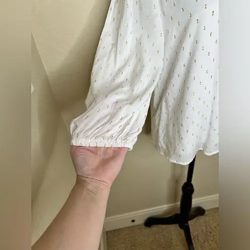 Draper James NTM: RSVP Clip Dot White & Gold Mockneck Blouse NWT Size Large - Image 6