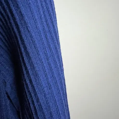 Nordstrom Collection Sweater Top Womens Large Blue Merino Wool Dolman High Low