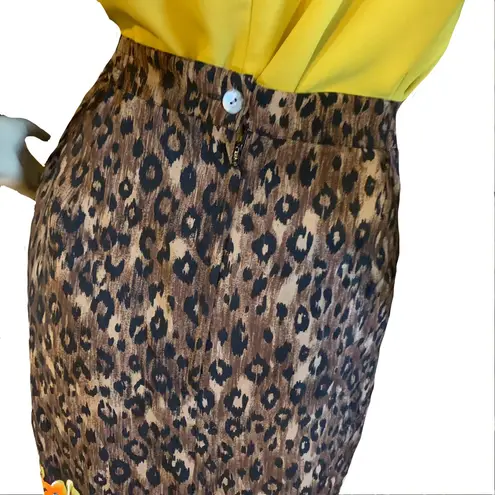 Jacqueline Ferrar SILK VINTAGE 1990'S COLORFUL FLORAL & ANIMAL PRINT SKIRT (16)