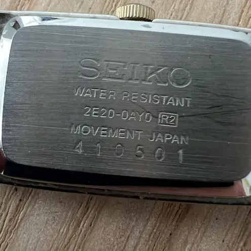 Seiko Ladies Watch Two-Tone Bracelet White Rectangular Dial Cocktail New Battery