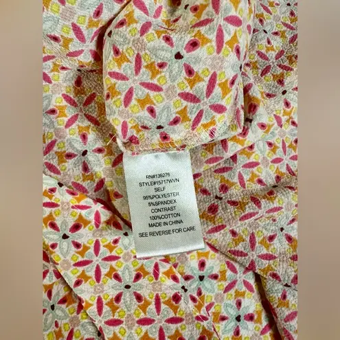 Daniel Rainn Daniel Rain Cap Sleeve Colorful Pattern With Lace And Front Tie Size M Pre-owned