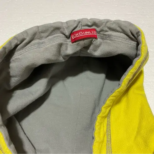 Ecko Unlimited Y2K Reversible Full Zip Hoodie Yellow/Gray Womens Size Small Yellow