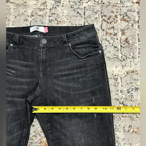 CAbi  slim boyfriend jeans size 8 black distressed