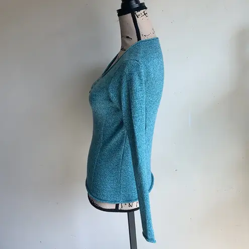 Sundance Homestead Henley Silk Blend Teal Blue Sweater Size PXXS NWOT