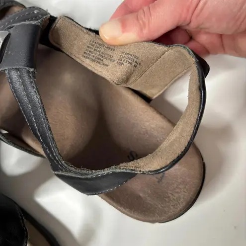 Taos Cleopatra Black Leather Gladiator Sandals Shoes Womens 40 (9) Comfort SEE