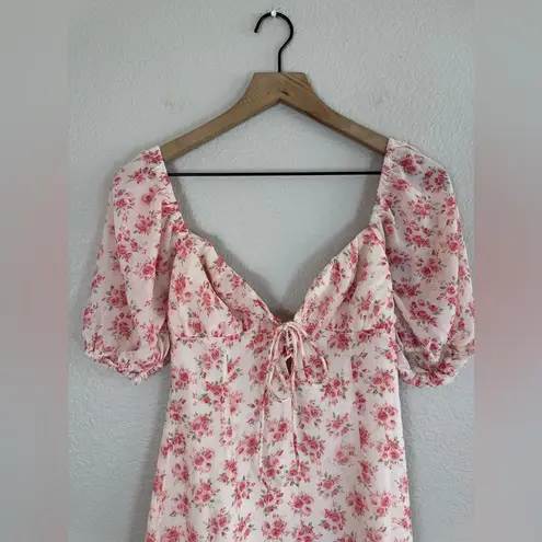 Revolve More To Come Sherrie Puff Sleeve Pink Floral Mini Dress size XS $78