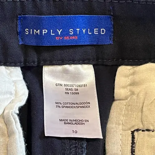 simply styled By Sears Chino Shorts Womens 10 Blue