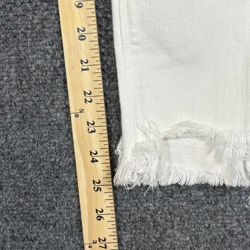 Pistola Jeans Womens Size 25 White High Rise Skinny Distressed Raw Hem Ankle