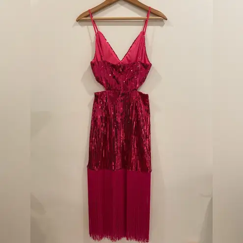 NWT Sequin Pink Fringe Cut