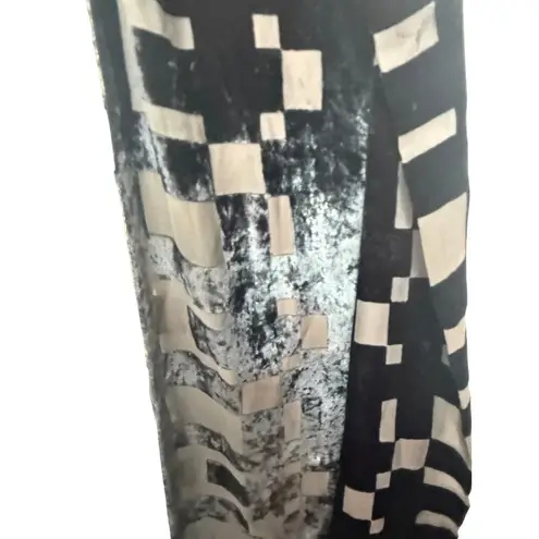 Kevin O'Brien Studio Burnout Velvet Silk Scarf Shawl Black