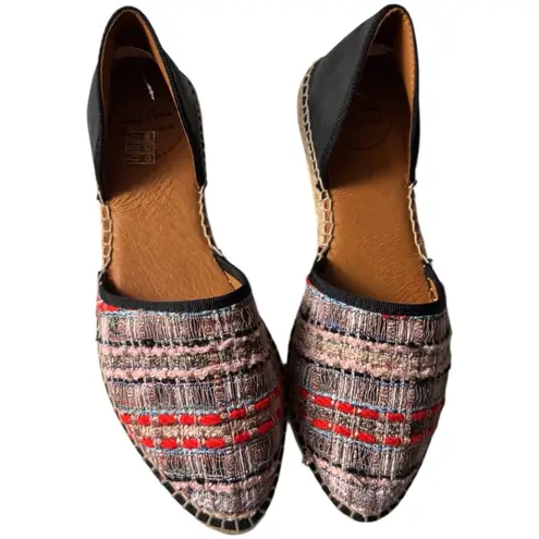 Toni Pons Origens Espadrilles Woven Leather Flats Women's Size 5 Black