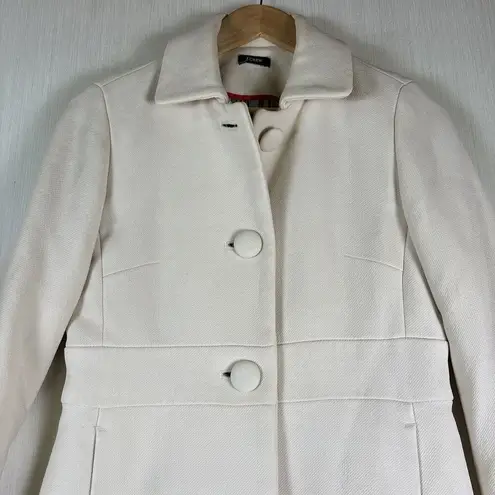 J.Crew  Women's Day Coat Sz 2 Classic Cream Ivory Wool Winter Jacket