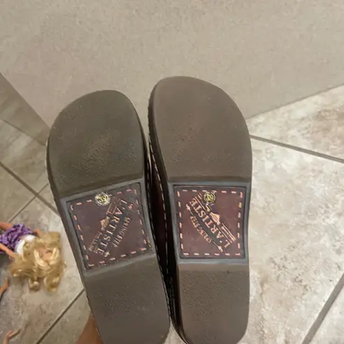 Spring Step L'Artiste Brown Leather Clogs Mules Slides Comfort Shoes Women's 39 Size 8.5